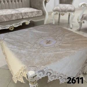 رومیزی(100*100)حریر پرنیا کرم