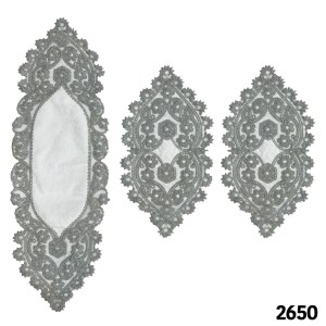 3تیکه حریر شروین طوسی سفید